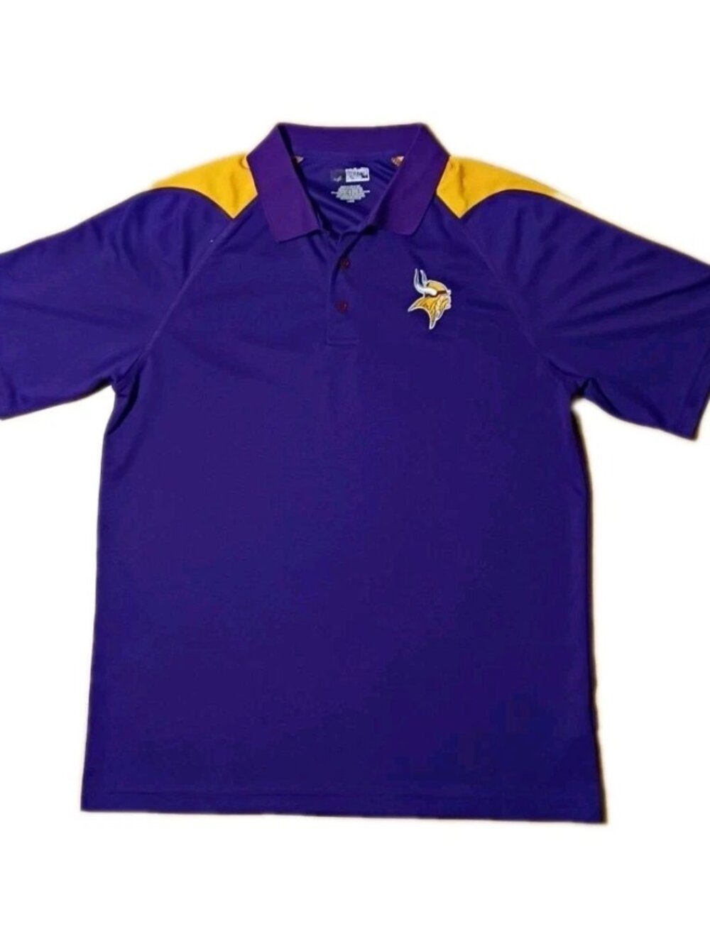 Minnesota Vikings Official NFL Team Apparel Polo Golf Shirt Mens L 100% poly